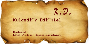 Kulcsár Dániel névjegykártya
